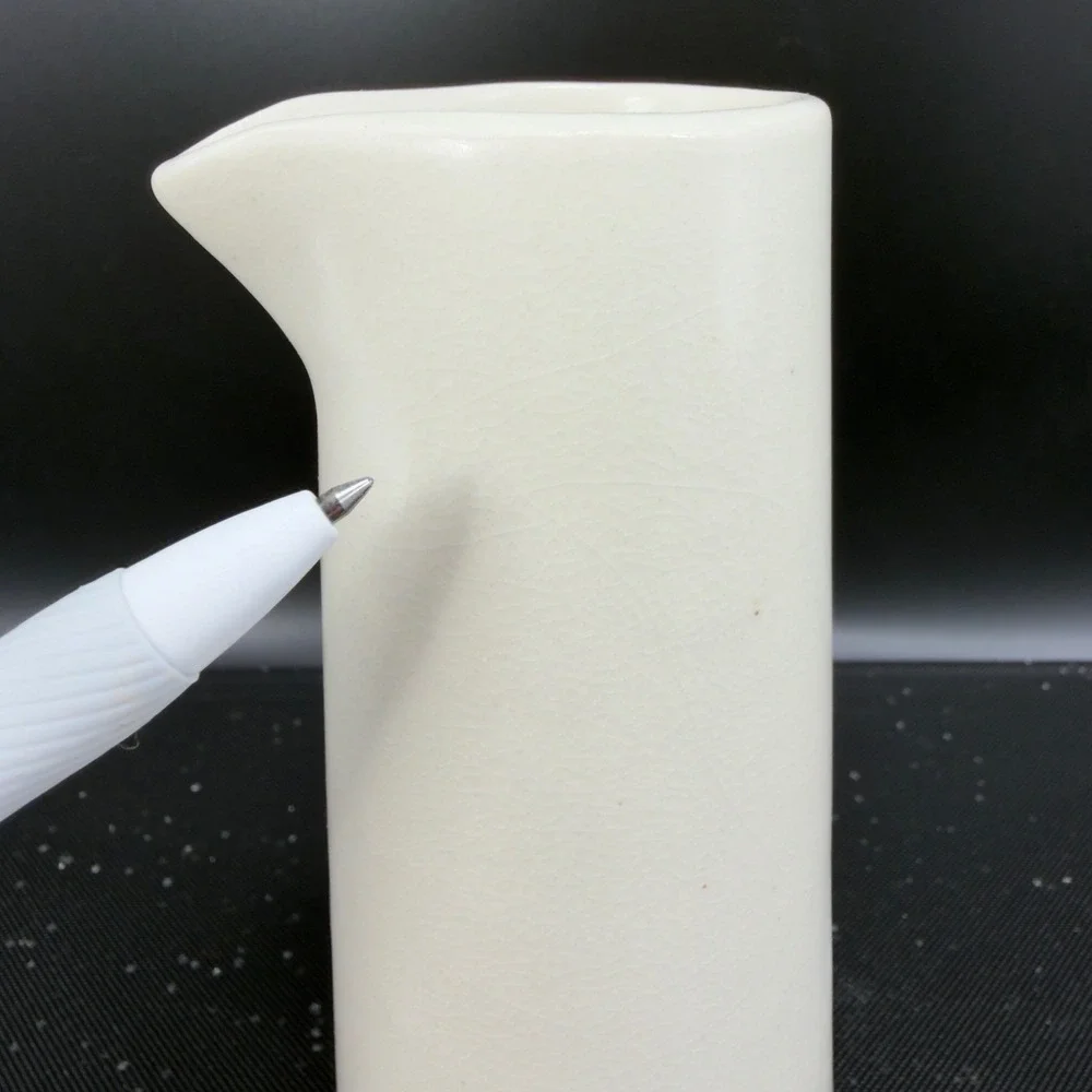 HomArt Ceramic Sake Set Cream White Crackle Glaze Carafe‎ 4 Cups Made in Vietnam